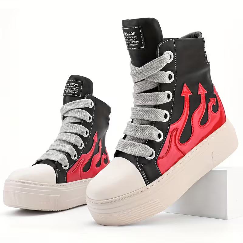 HIGH-TOP SHOES WITH THICK SOLES