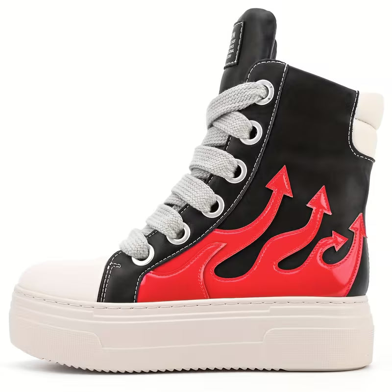 HIGH-TOP SHOES WITH THICK SOLES