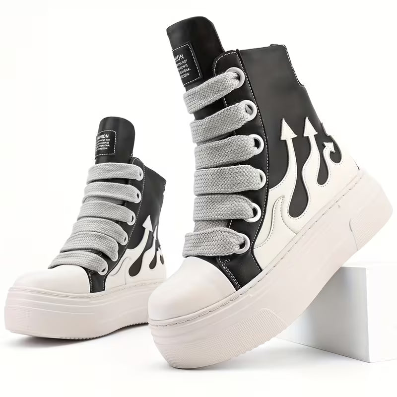HIGH-TOP SHOES WITH THICK SOLES