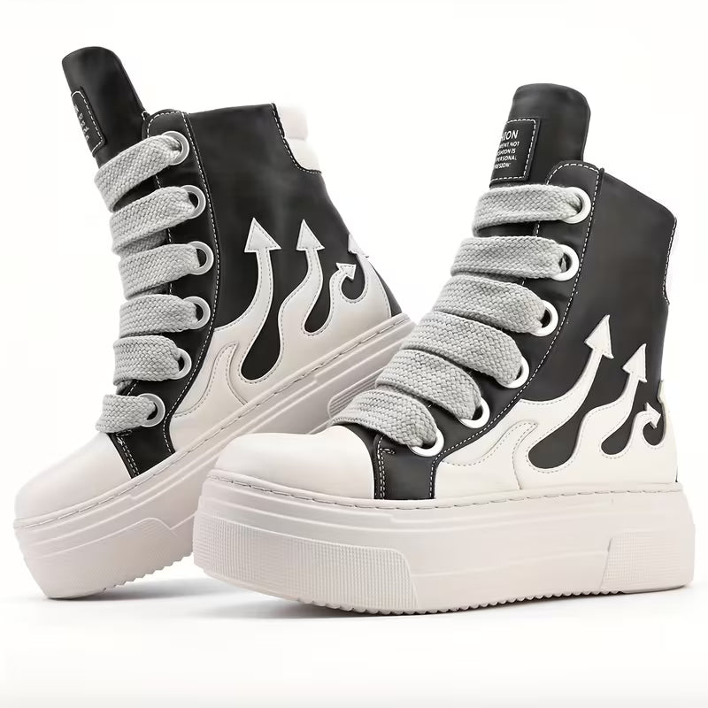 HIGH-TOP SHOES WITH THICK SOLES