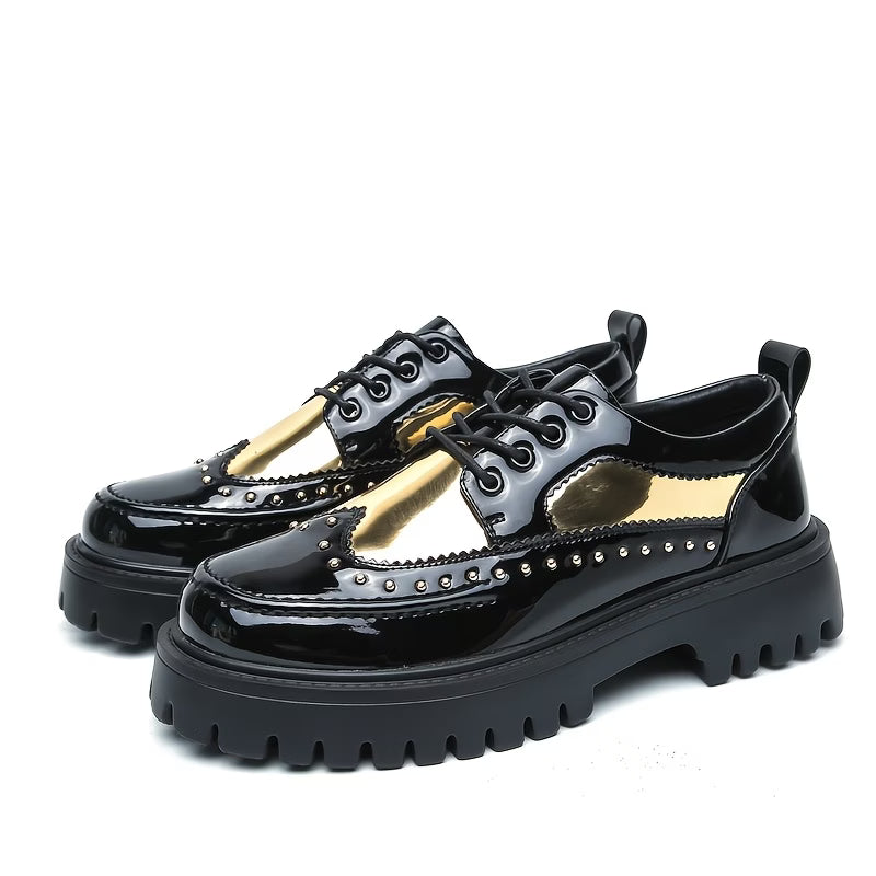British Style Brogue Shoes Thick Sole Loafers