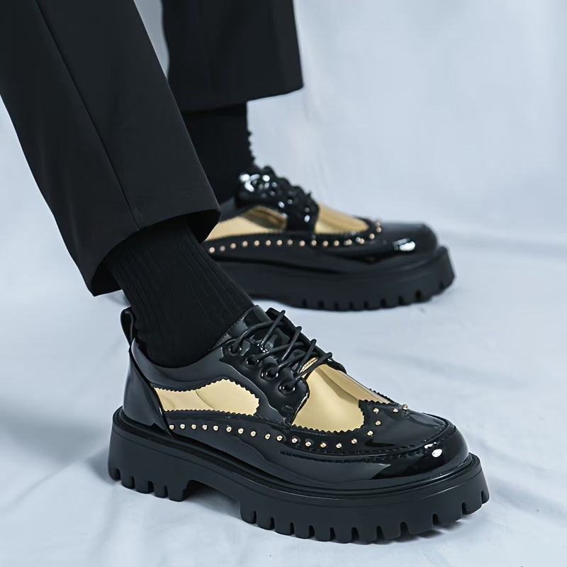 British Style Brogue Shoes Thick Sole Loafers