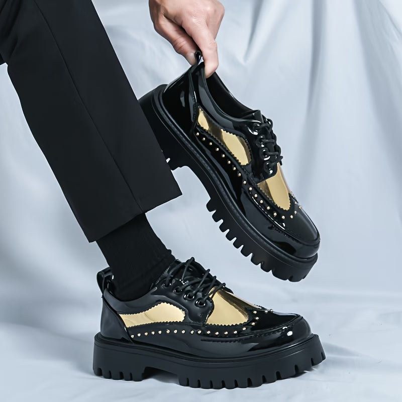 British Style Brogue Shoes Thick Sole Loafers