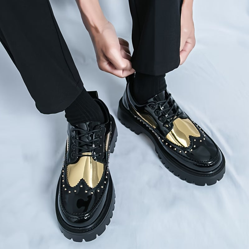 British Style Brogue Shoes Thick Sole Loafers