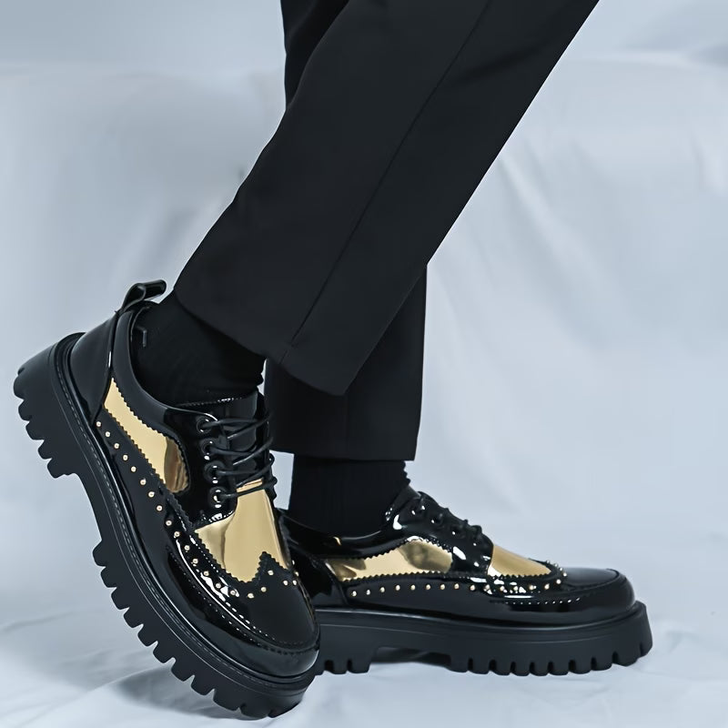 British Style Brogue Shoes Thick Sole Loafers