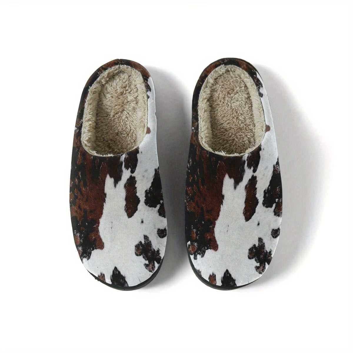 Comfortable Slippers with Cow Print Design