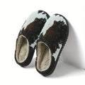 Comfortable Slippers with Cow Print Design