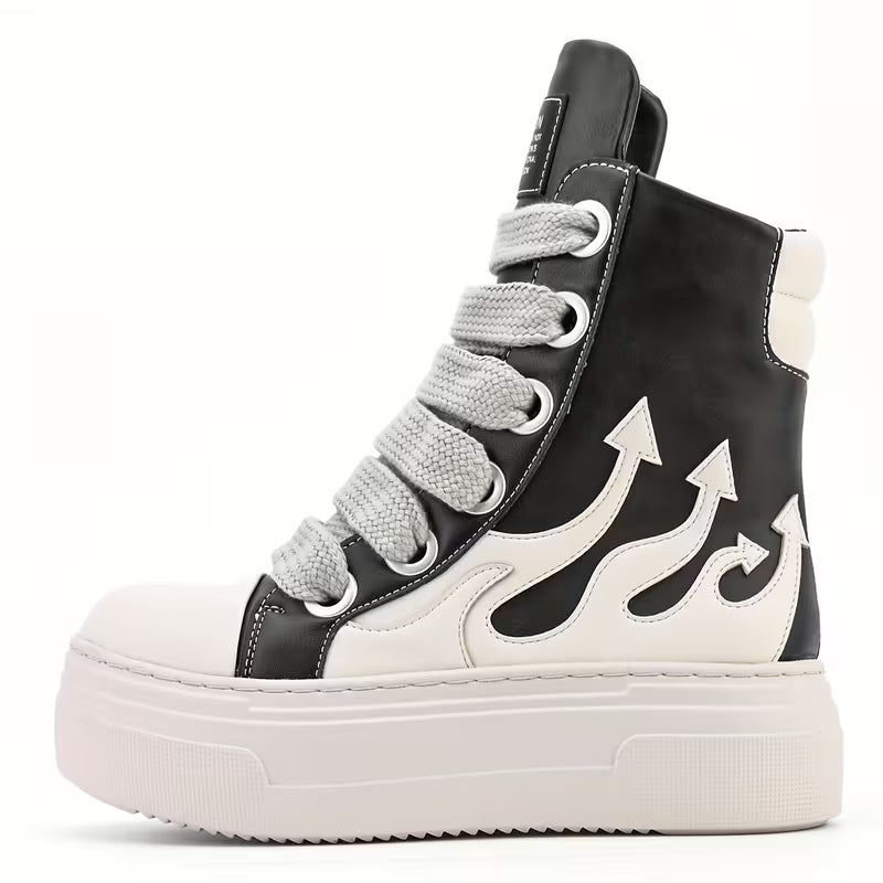 HIGH-TOP SHOES WITH THICK SOLES